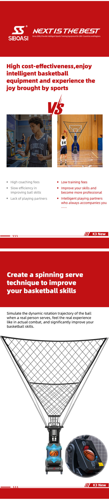 SIBOASI K3 Basketball Machine