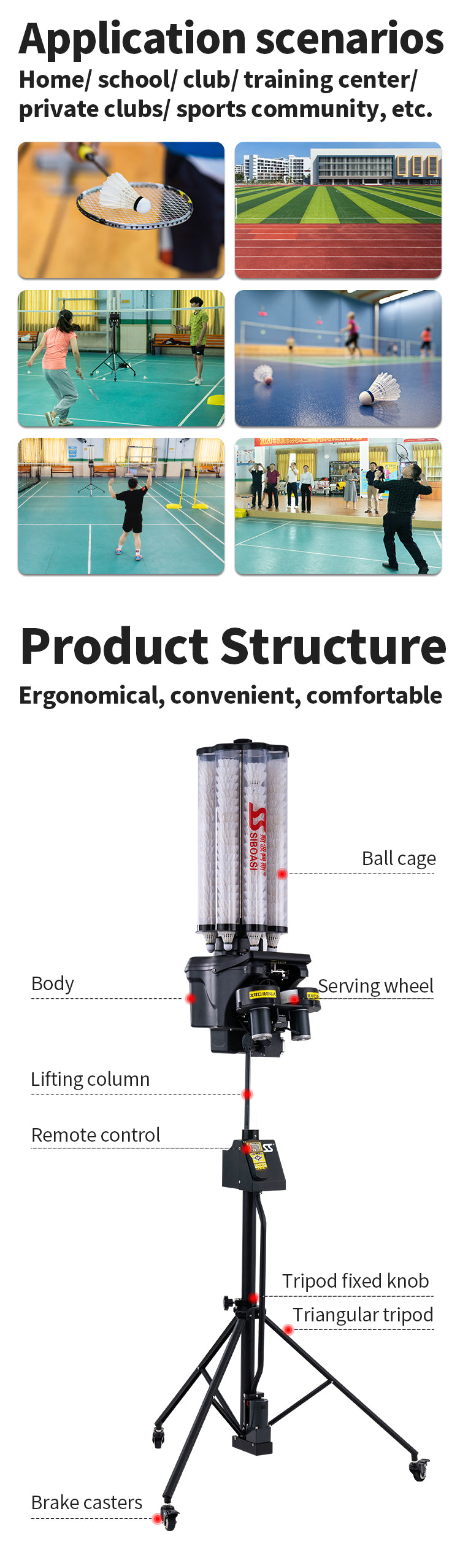 SIBOASI B2300A Badminton Machine