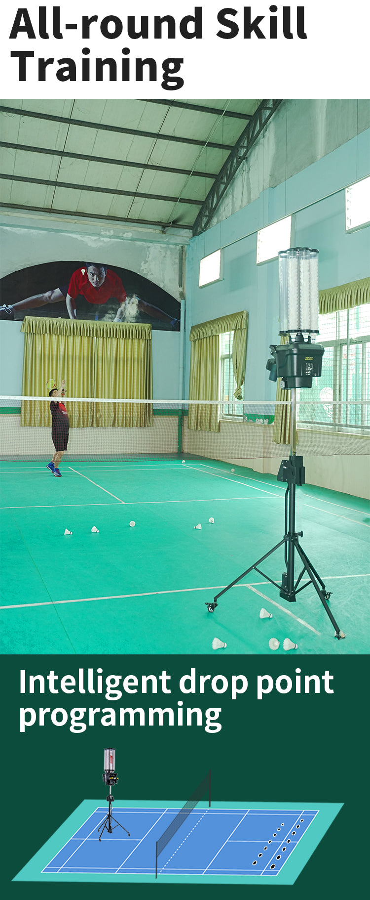 SIBOASI B2202A Badminton Machine