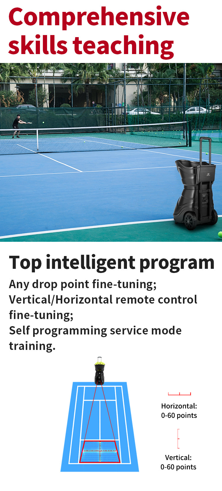 SIBOASI T2202A Tennis Ball Machine
