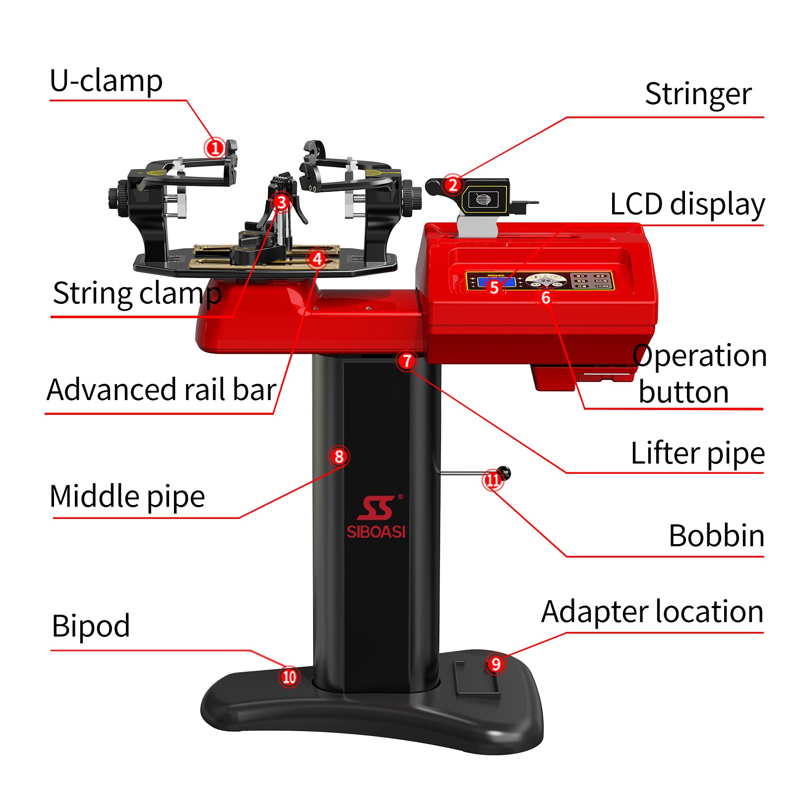 SIBOASI S6 Stringing Machine                        (Tennis, Badminton, Squash)
