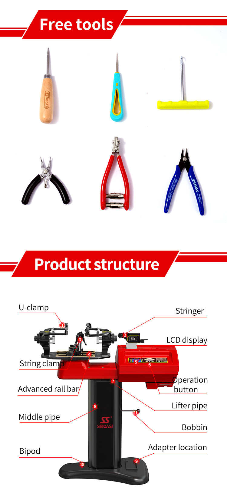 SIBOASI S6 Stringing Machine                        (Tennis, Badminton, Squash)