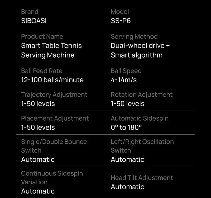 SIBOASI P6 Table Tennis Machine (SS-P6)
