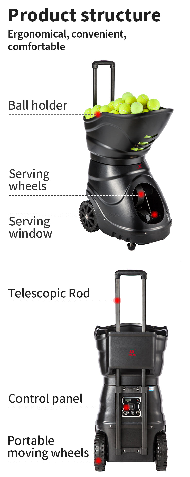 SIBOASI S4015A Tennis Ball Machine