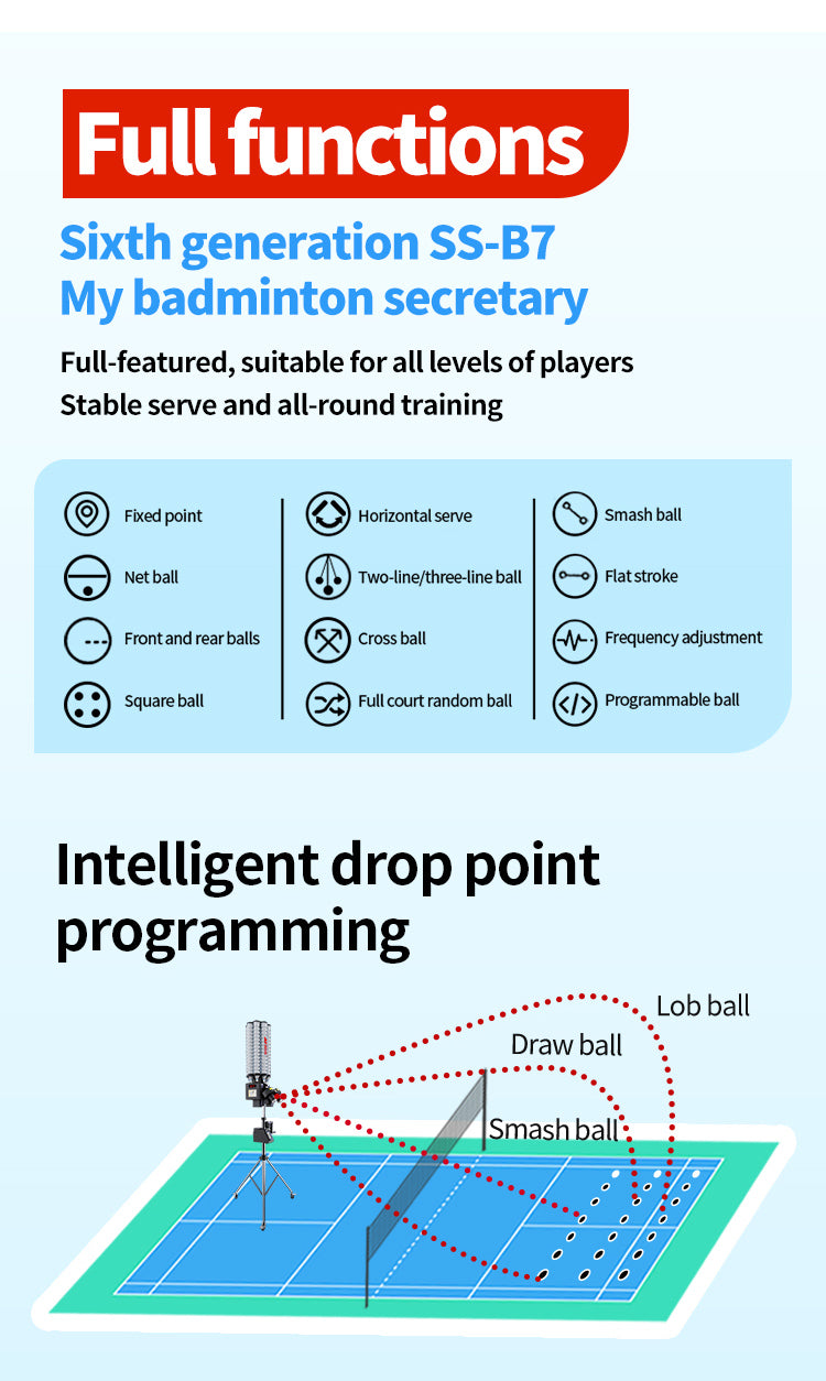 SIBOASI B7 Badminton Machine