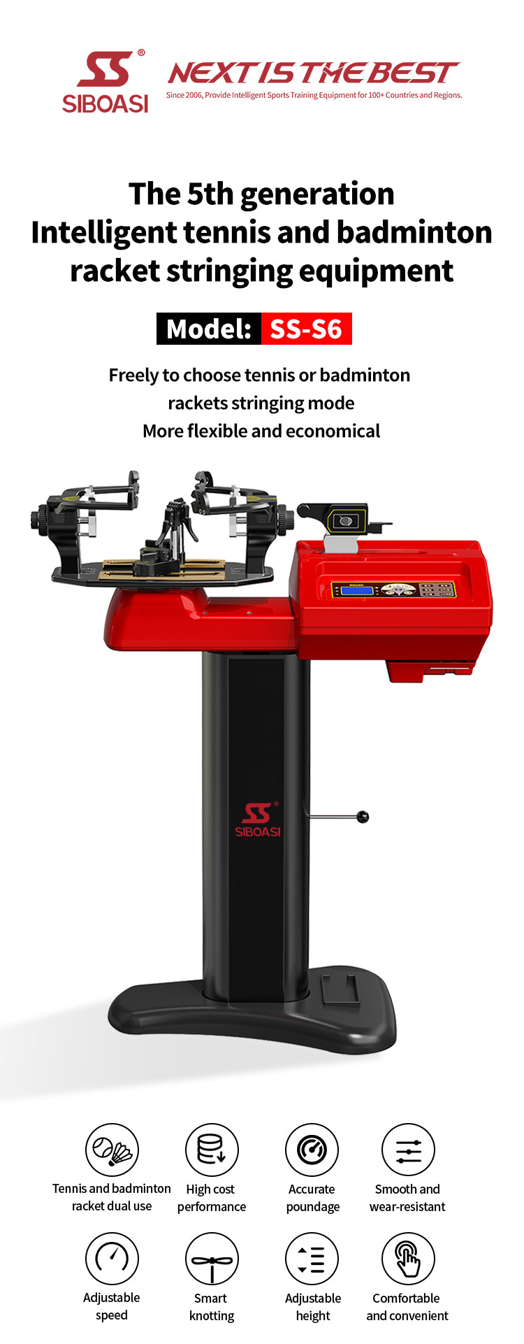SIBOASI S6 Stringing Machine                        (Tennis, Badminton, Squash)